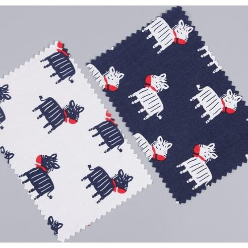 HLQON cotton sateen small horse pattern fabric for sewing women clothing upholstery tissue wedding dress patchwork DIY