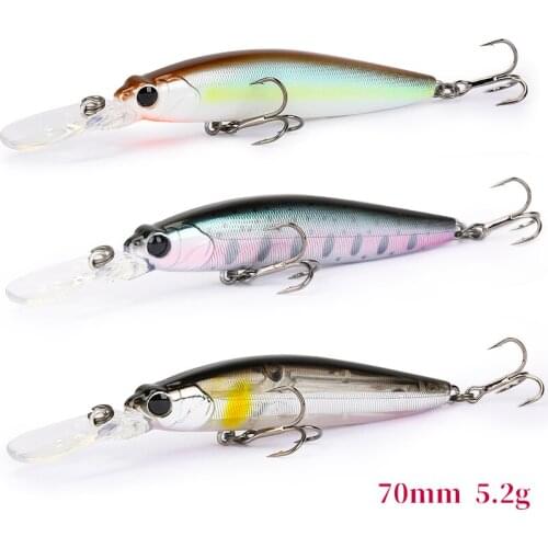 TSURINOYA DW68 Floating Minnow Fishing Lure 70mm 5.2g Profession Hard Lure Jerkbait Crankbaits Swimbait Wobblers Bait