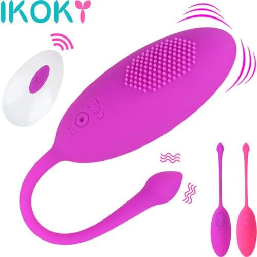 IKOKY Vibrating Egg for Women Sex Shop Jumping Egg G-Spot Massage Kegel Ball Vagina Vibrator Clitoris Stimulator Remote Control