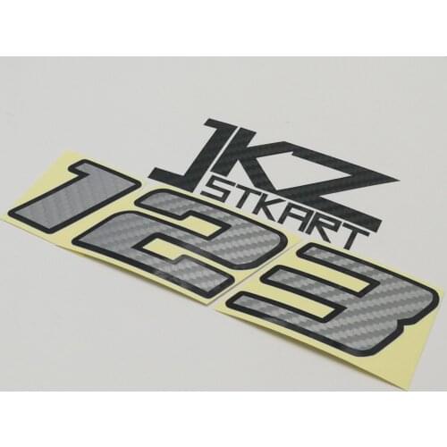 Vinyl Die Cut Wide Font Race Number Silver Carbon fiber Vinyl Sticker Double layer For Car Motor Bike Truck Laptop Helmet