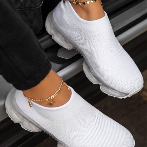 Women Sneakers Vulcanized Sport Walking Running Shoe Mesh Flat Casual Spring Anti-slip Soft Cushion Breathable Lightweight 2021