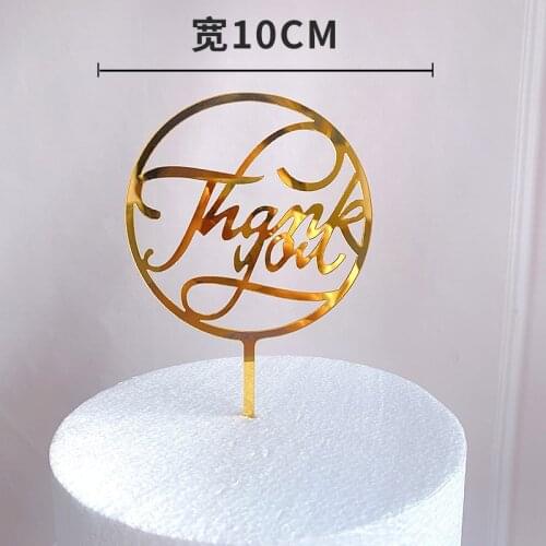 Gold Thank You Letters Thanksgiving Acrylic Cake Topper Best Wish Cake Toppers for Thanks Parents and Teachers Party Cake Decor