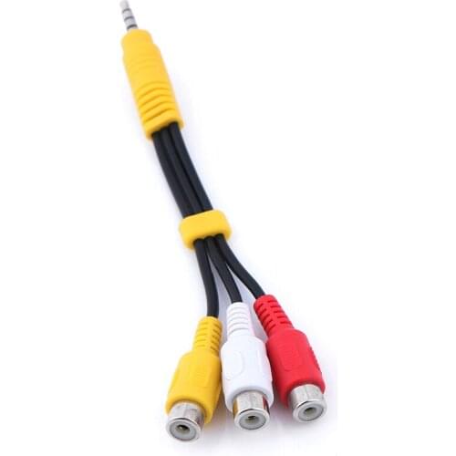1pc 3.5mm Aux Male Stereo To 3 RCA Female Audio Video AV Adapter Connectors