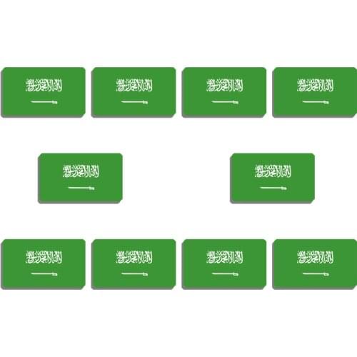 10Pcs Saudi Arabia Flag Brooch Vintage Beautiful Flag Lapel Pin For Women Hat Bag Accessory Resin Badge Patriotic Trinkets