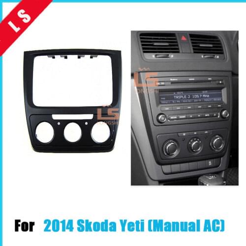 2 DIN Black Double Din Din Car refitting DVD frame,DVD panel,Dash Kit,Fascia,Radio Frame,Audio frame for Skoda yeti (Manual AC)