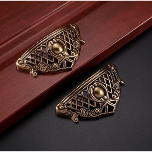 2PCS Free Shippingvintage antique cabinet drawer shells handle metal wardrobe cabinet handle fish stype
