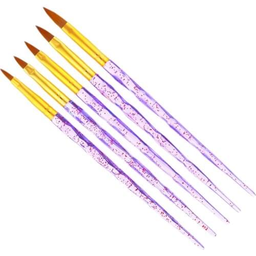 5pcs/set UV Gel Nail Art Brush Painting Pen Kit for Home Salon Manicure DIY