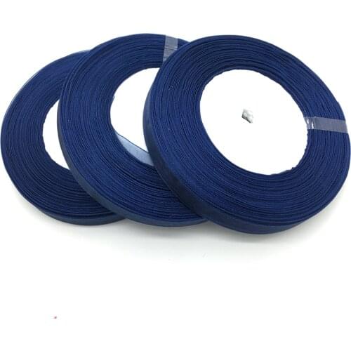 50Yards/roll 3/8" 10mm Navy blue Organza Ribbon Bow Hair Wedding Christmas Decoration Lace Crafts
