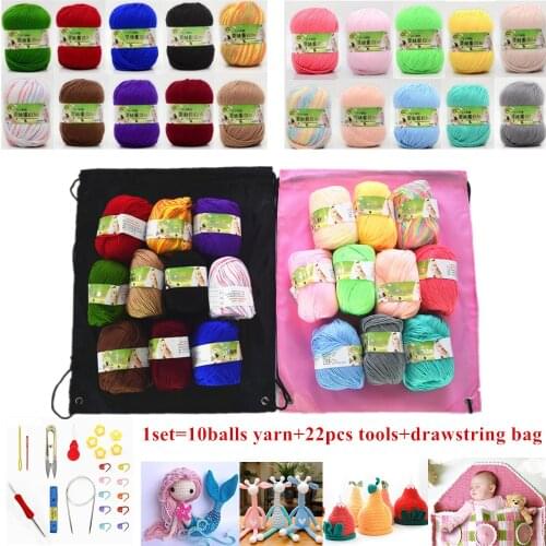 500g 10Balls milk cotton yarn DIY knitting Blanket Sweater Scarf Doll Crochet Soft Milk Cotton Yarn drop shipping