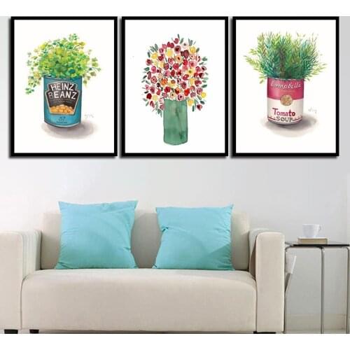 5D DIY Diamond Painting 3 Piece Green Plant Flowers Pot Full Square/ Round Diamond embroidery Cross stitch Diamond crystal Wall