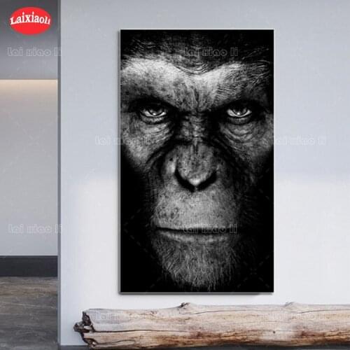 Diamond Embroidery Modern art, orangutan, black and white 5D DIY Diamond Painting Diamond Mosaic needlework living room decor