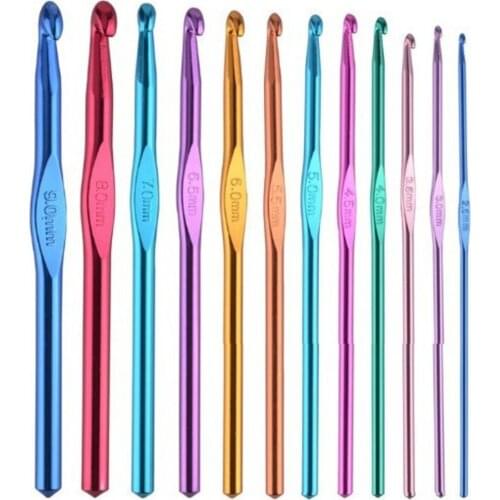 2.5-9mm Aluminum Crochet Hooks Multicolor Mixed Knitting Needles for DIY Crafts Yarn Sewing Knitting Machine Accessories Needles