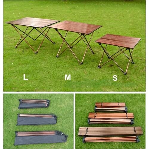 Aluminum Picnic Table Portable Outdoor Beach Folding Table Lightweight Hiking Tables Camping BBQ Desk with Carry Bag