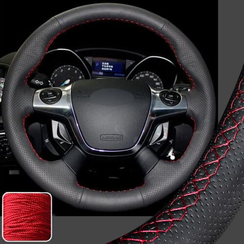 Anti-slip Steering Wheel Cover For Ford Focus Sedan 12-16 C-MAX Escape SUV 11-18 Super Soft Non-slip Durable Car Interior