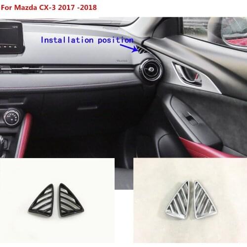 Car styling garnish frame lamp trim ABS chrome front Air conditioning Outlet Vent 2pcs For Mazda CX-3 CX3 2016 2017 2018