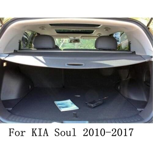 Car Rear Trunk Security Shield Cargo Cover 10-17 For KIA Soul 2010-2017 High Quali Auto Accessories Black Beige