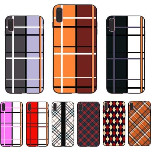 Unique Fashion plaid Mobile Shell Phone Case For Iphone XS XR X SE 2020 7 8 Plus 11 Pro Max 12 Mini 5 6 S Soft TPU Hard PC Cover