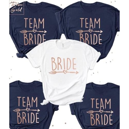 Bachelorette Party Bridesmaid Team Bride T-shirt Navy Colour Squad Wedding Team Women Top Tee Female Tops Tshirt Dropshipping
