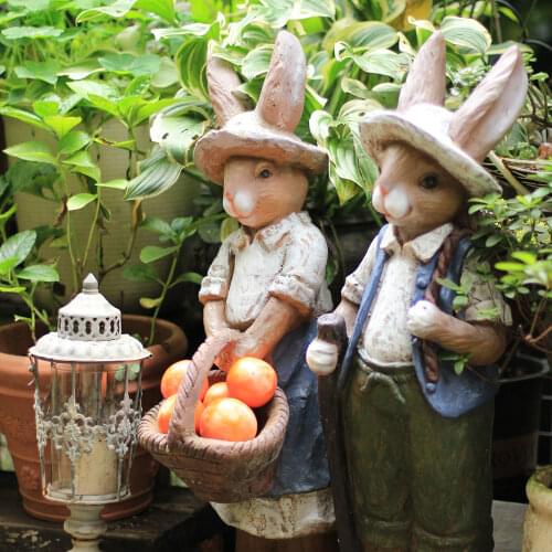 Home Decor Accessories Statue Gardern Decoration Outdoor Figurine Rabbit Ornaments Room Sculpture декор дома Decoracion Maison
