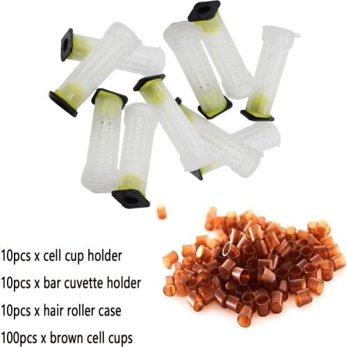 1Set Bees Tools Cages Beekeeping Rearing CupKit Queen Bee Hair Roller Cages Cell Cups &Cell Fixtures Beekeepers Equipment