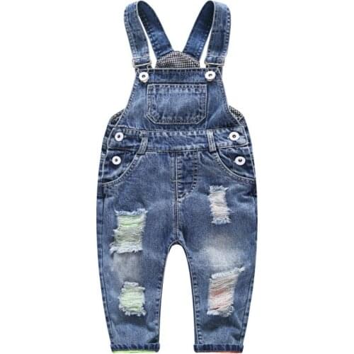 Kids Adjustable Straps With Buttons Girls Bib Pants Boys Baby Denim Jumpsuit Overalls Spring Summer Children Clothing Overalls
