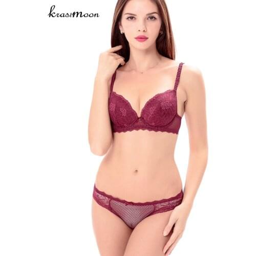 Sexy Lace Bra Set Push up Womens Underwear Set Padded Bra Luxury Lingerie Set Full Embroidery Floral Intimates Brassieres BS205