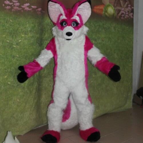 Halloween Long Fur Fox Wolf Fursuit Mascot Costume Husky Dog Suit Adult Cosplay Factory Wholesale and Free Postage