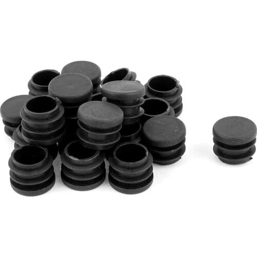 Round Table Chair Leg Tube Pipe Insert End Cap 19mm Dia 30pcs Black