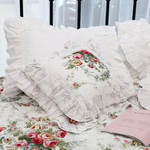 Fashion Ruffle Lace cushion cover home decor throw pillows christmas pillow cover pillowcase Sofa flower pillow car accessories