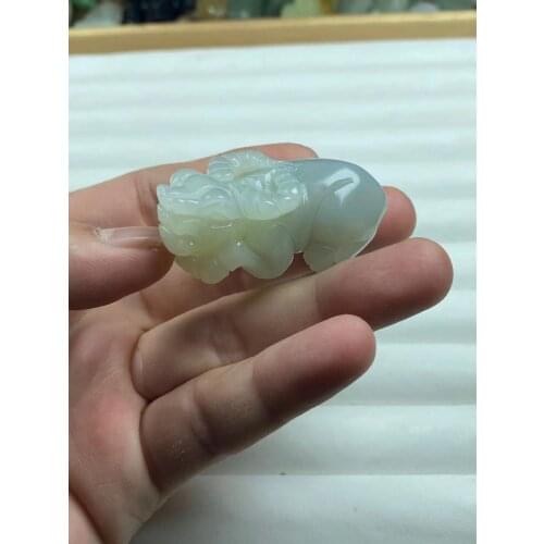 Natural 7A he tian jade Handcarved Chinese Zodiac bull jadeite jade pendant jade necklaces pendants jewelry jade necklace