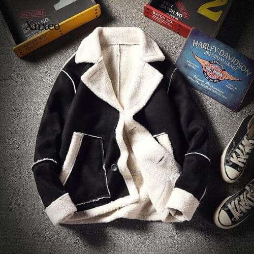 2021 New Mens Winter Jacket Plus Velvet Loose Warm Fleece Casual Zipper Jacket