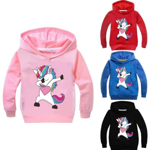 New Fashion Printed Child Funny Unicorn DAB Dabbing Hoodies Kids Sweatshirts Boys Girls Teens Sportswear Children Pullover Tops