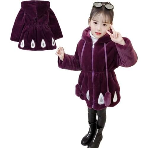 Girl Coats Thick Long Jackets 2021 Winter New Kids Plus Velvet Coats Fashion Warmsuit 4-12 Year Teen Children Overcoat Jacket