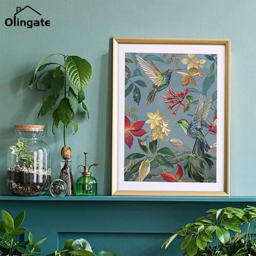 Lot Cute Bird Flowers Canvas Poster Home Decor Modern Branch Prints Painting Poster One Piece Wall Art Pictures for Living Room