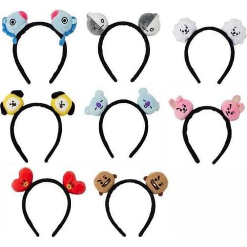 Kpop Cartoon Hairband Headband for Girls Kids Cute Kawaii Korean Style Plush Hair Hoop Accessories Halloween Christmas Gifts