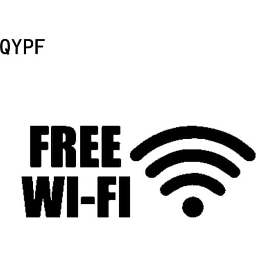 QYPF 15.6CM*6CM Fashion Free WiFi Vinyl Graphical Decoration Car Sticker Decal Black Silver C15-2212