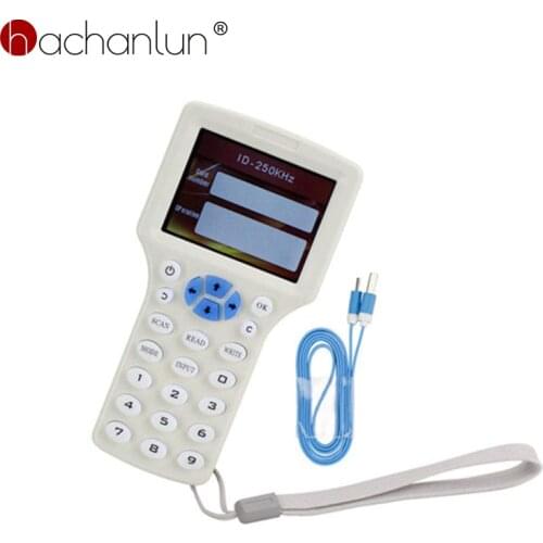 RFID Reader Writer Copier Duplicator IC/ID English 10 Frequency with USB Cable for 125Khz 13.56Mhz Cards LCD Screen