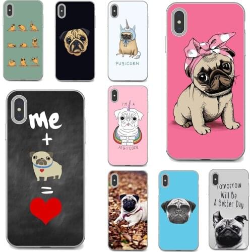 Luxury-funny-Pug-dog-Art For Huawei P30 P40 P20 P7 P8 P9 P10 Lite Plus Pro 2015 2016 2017 Mini Soft Cases Cover