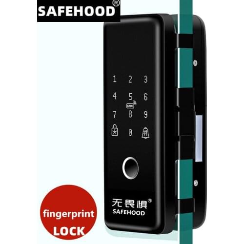 Smart Glass Door Biometric fingerprint lock RFID Card Code Remote control Phone App Wifi Tuya Office Electric Lock Sliding door