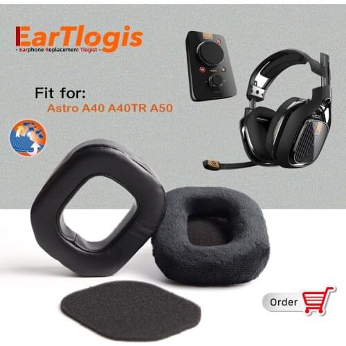 EarTlogis Replacement Ear Pads for AstroGamin Astro A40, A40TR, A50 A 40 50 TR Headset Parts Velvet Earmuff Cover Cushion Pillow