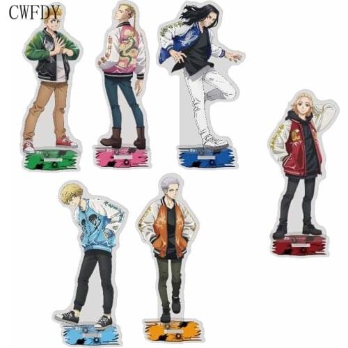 Tokyo Revengers Figure Acrylic Stand Anime Manjiro Ken Takemichi Hinata Atsushi Cosplay Model Plate Desk Decor Standing Keychain