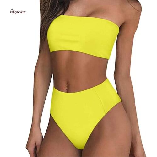 Solid Color Womens Swimwear Sexy Fashion Bikinis Bralette Tops Bikini Set Two-piece Swimsuit Maillot De Bain Femme