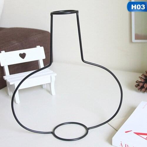 Vase Abstract Black Lines Minimalist Abstract Iron Vase Dried Flower Vase Racks Nordic Flower Home Party Ornaments Decoration