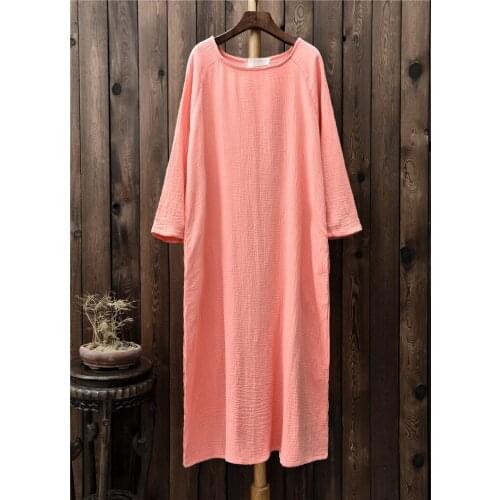 Spring and Autunm women loose casual cotton linen dress,Bohemian long sleeve Maxi Dress plus size party dress 6XL 7XL Vestidos