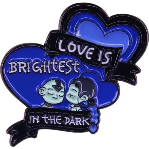 Love Is Brightest In The Dark Enamel Pin Emotion Quote Brooch Light in Heart Enamel Pin Best Friends and Lovers Gift
