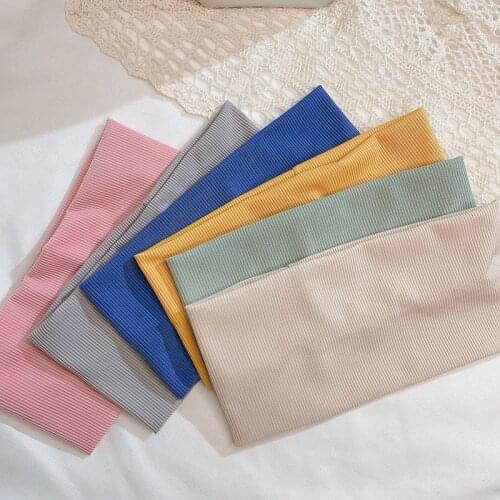 Ladies Wide Knitted Yoga Headbands Solid Candy Color Stretch Sweatband Hairbands Turbans For Women Girls Hair Bands Accessories