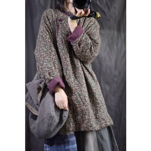 Women Loose Printed Padded Tops Parkas Female 2020 Print Loose Autumn Winter Parkas Female Parkas