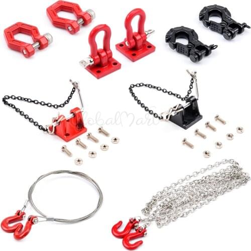 1/10 Scale Accessories Metal Tow Hook Trailer Rope Chain Trailer shackle for RC Crawler Car Axial SCX10 Traxxas TRX4 Tamiya CC01