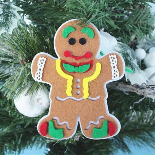 1pcs Gingerbread Cookie Man Christmas Wooden Ornaments Wood Christmas Hanging Decoration Embellishments for DIY Craft