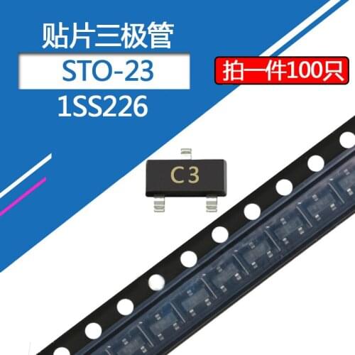 100pcs/lot SMD Transistor 1SS226 Package SOT-23 Screen Printing C3 Power Tube 80V/100MA Transistor ISS226